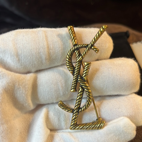 Vintage Goldtone Spiral YSL Brooch 2” - Picture 1 of 5